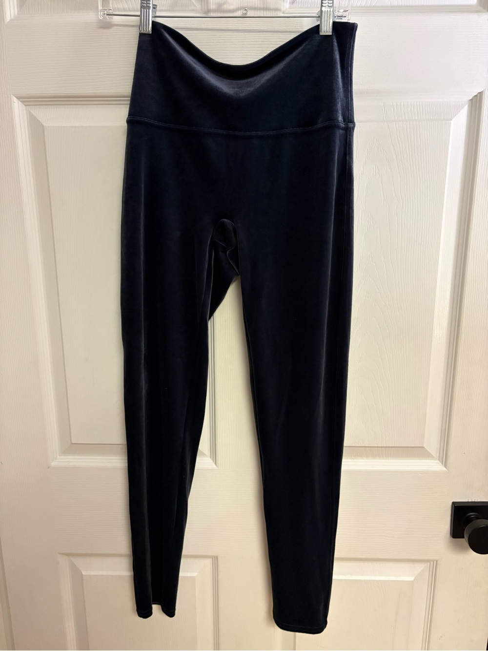 SPANX blue High-Waist Velvet Leggings